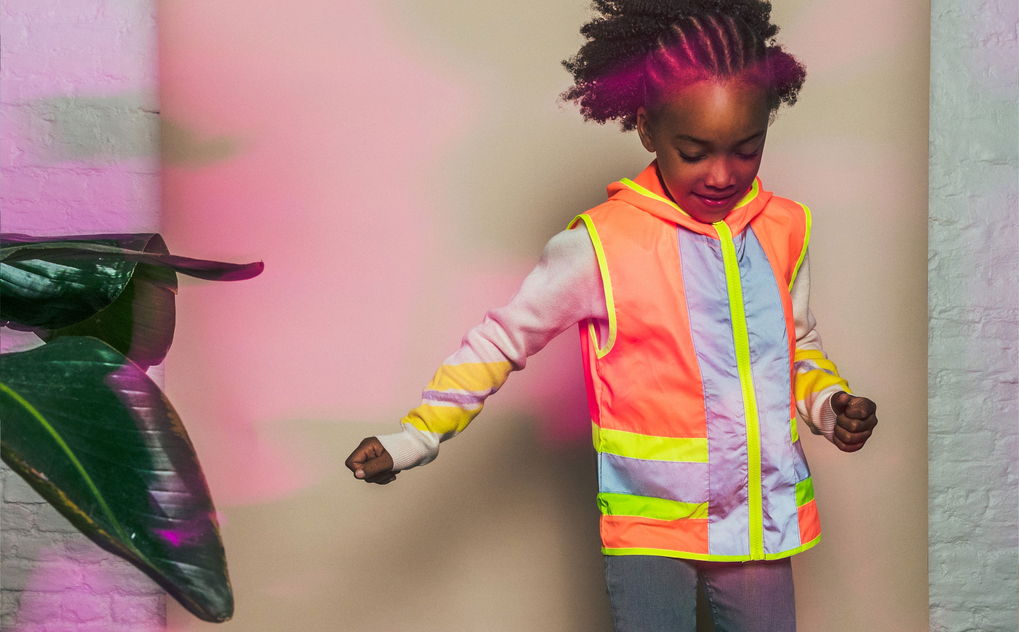 Gofluo Joy coral reflecterend fluohesje Kids 2 tot 3 jaar
