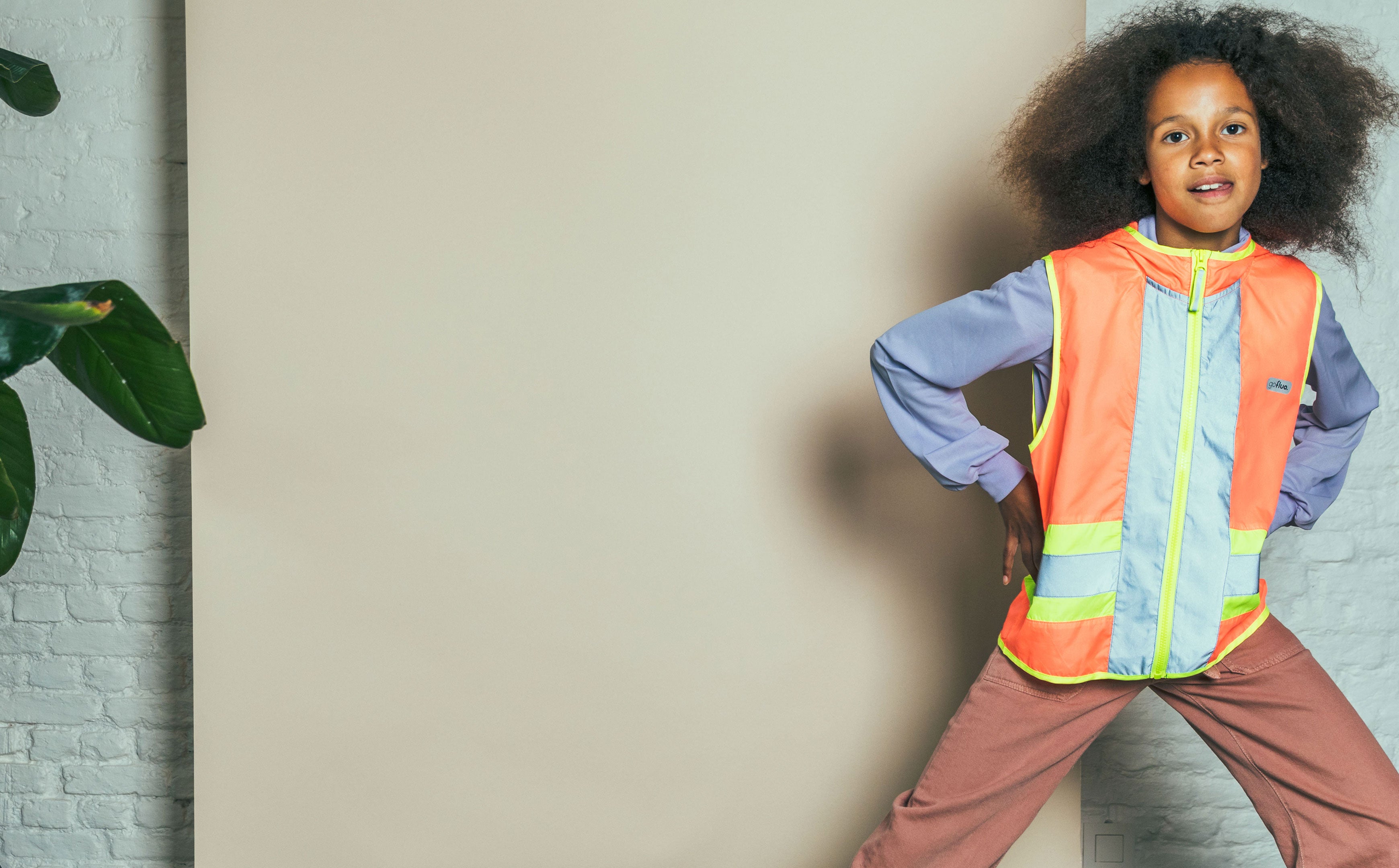 Gofluo Joy coral reflecterend fluohesje Kids 2 tot 3 jaar