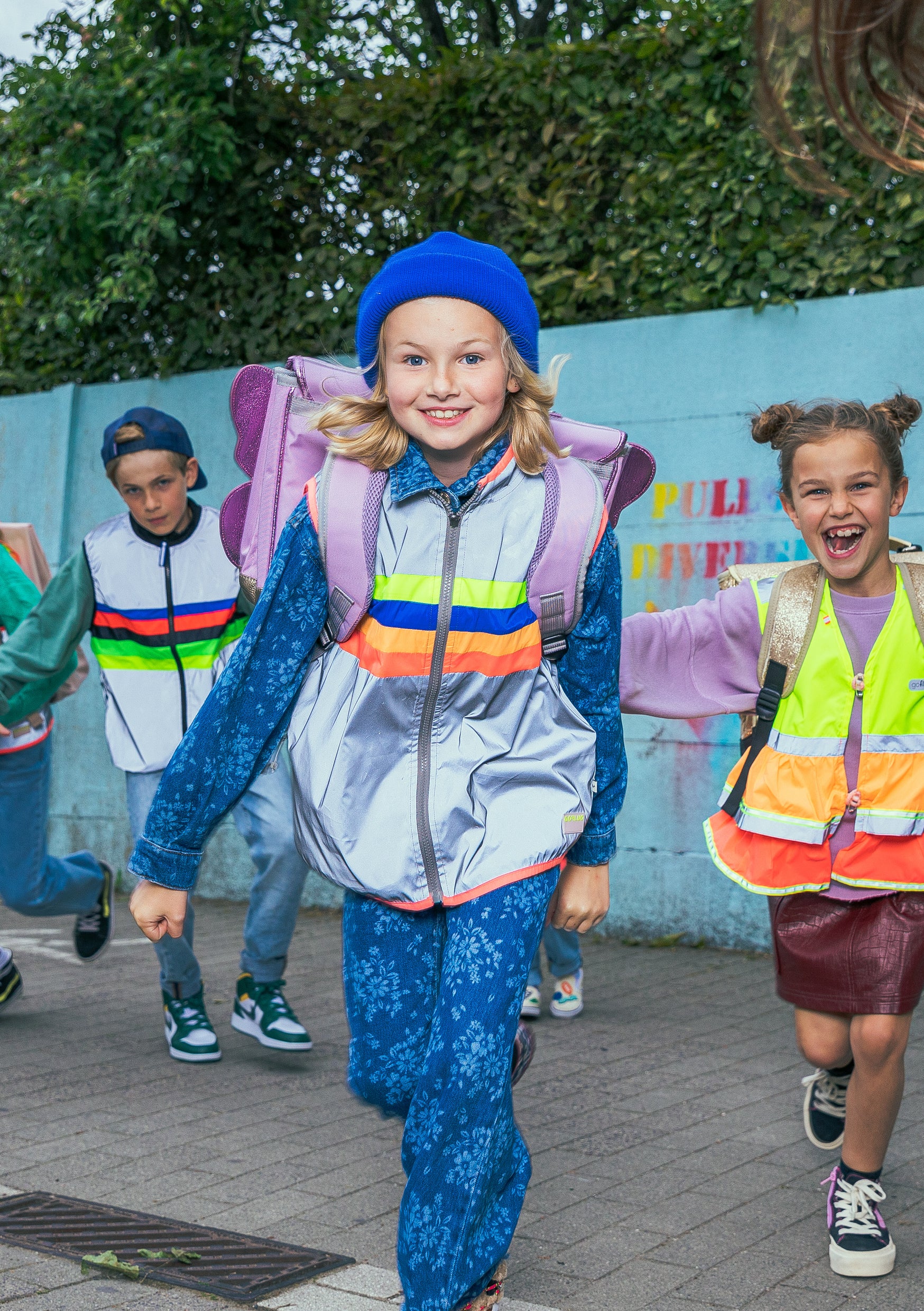 Gofluo New York  reflecterend fluohesje Kids 10 tot 12 jaar