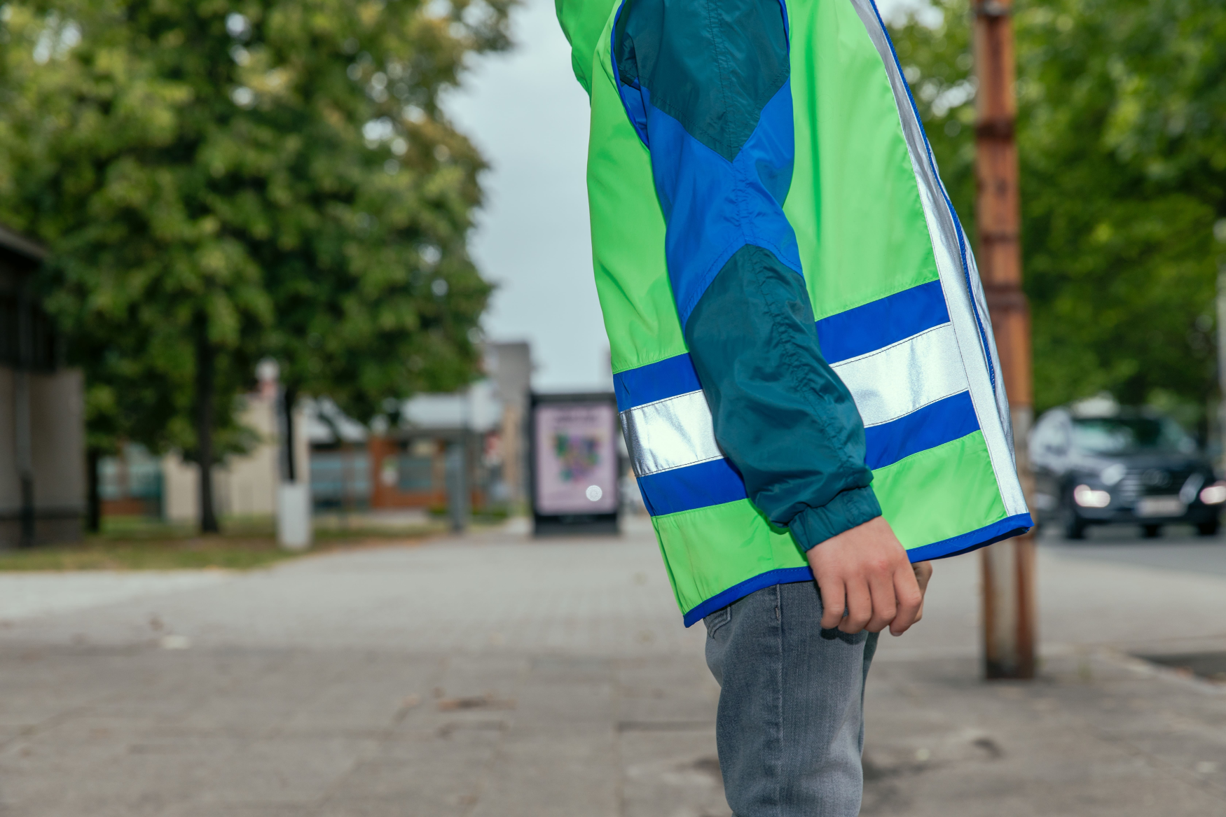 Gofluo Joy Green  reflecterend fluohesje Kids 7 tot 9 jaar