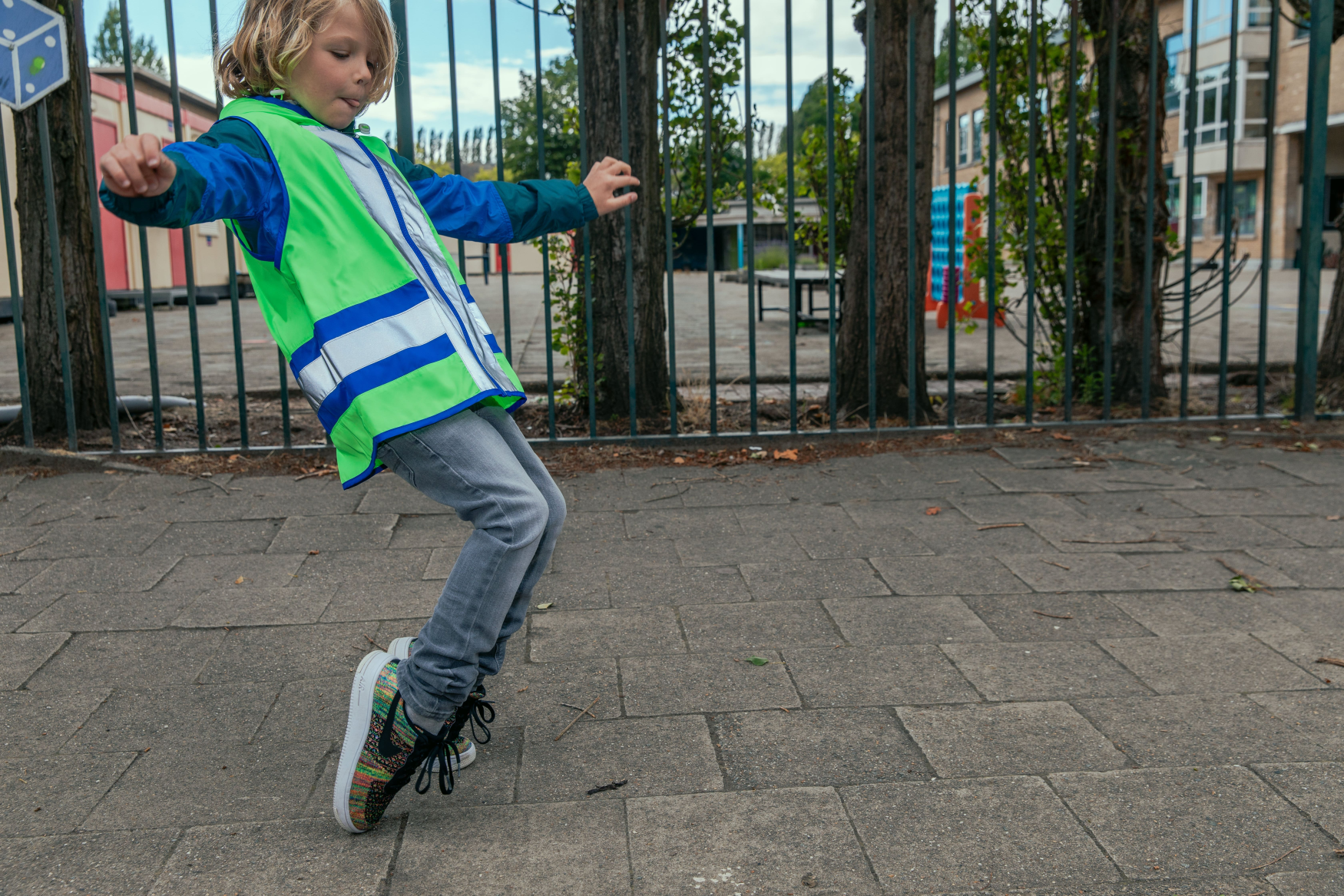 Gofluo Joy Green  reflecterend fluohesje Kids 4 tot 6 jaar